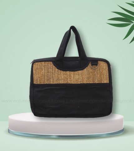 unisex vetiver laptop bag handcrafted from sustainable natural fiber for eco-friendly daily use