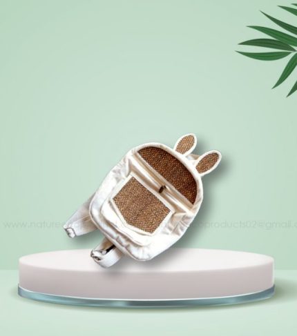 Nature eco products Vetiver Bunny Bag made from natural vetiver fiber, eco-friendly handmade kids bag.